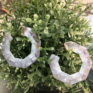 BAUBLEBAR Hexagon Resin Hoop Earrings